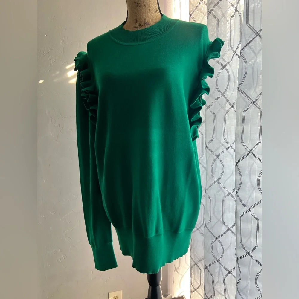Green Ruffle Sweater - Picture 6 of 12